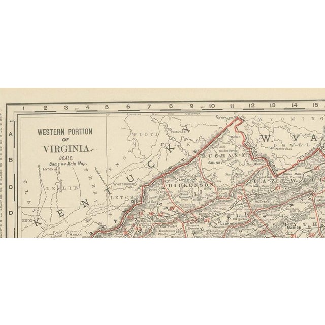 Antique Map of Virginia The Dominion by Ran McNally, 1899 For Sale - Image 3 of 12