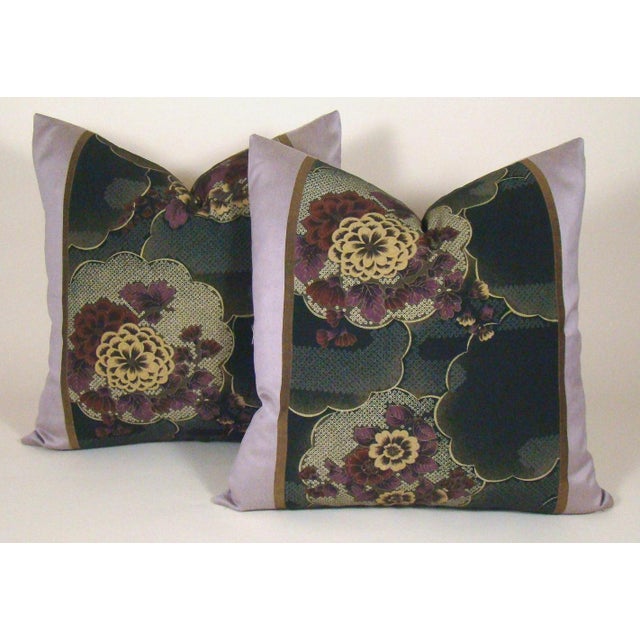 Japanese Silk Floral Chuya Obi Pillow Cover Chairish