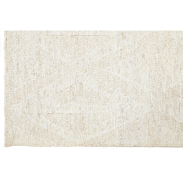 Textile Modern Handmade Ivory Soumak Natural Jute Rug For Sale - Image 7 of 9