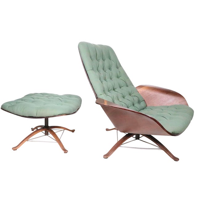 Mid Century Mr. Chair and Ottoman by George Mulhauser for Plycraft For Sale - Image 9 of 18