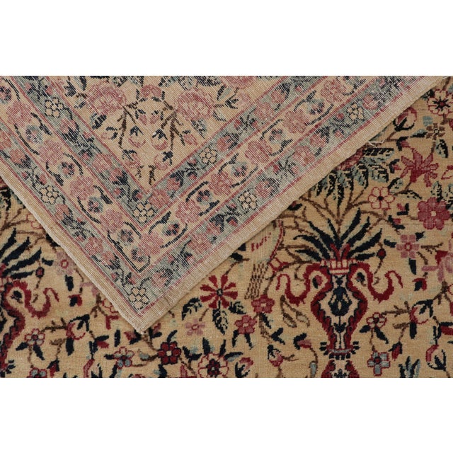 Textile 1910s Rare Antique Kerman Lavar Persian Rug With Floral Patterns, From Rug & Kilim For Sale - Image 7 of 7
