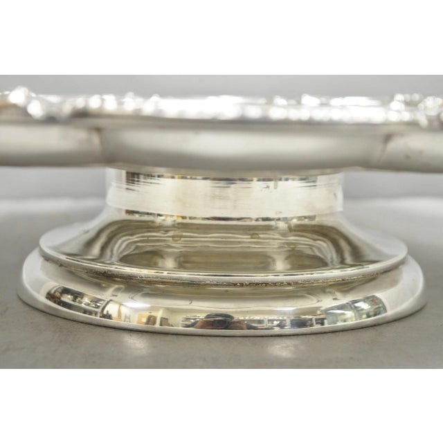 Vintage Victorian Silver Plated Lazy Susan Revolving Serving Platter Party Tray For Sale In Philadelphia - Image 6 of 14