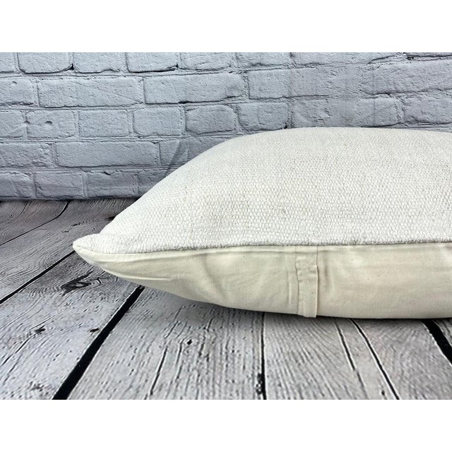 16 x 24 Hemp Pillow Turkish Cushion Natural White Pillow Cushion Cover For Sale - Image 4 of 4