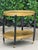 Postmodern Vintage Gold and Black Oval Bar Cart on Brass Casters For Sale - Image 3 of 12