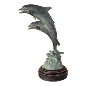 Bronze Sculpture of Two Dolphins