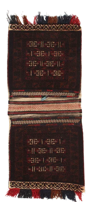 Vintage Persian Hand Knotted Shiraz Saddle Bag 2' X 4'