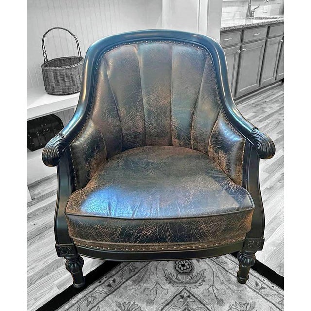 Traditional Elevate Your Living Space With the Timeless Elegance of Leather Accent Chair Set. For Sale - Image 3 of 9