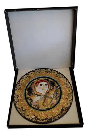 Christmas Wall Plate in Glass by Björn Wiinblad for Rosenthal, 1978