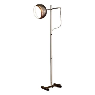 Vintage Floor Lamp in Brass and Enamelled Metal, 1960s For Sale