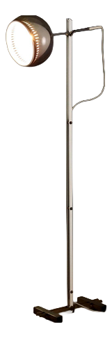 Vintage Floor Lamp in Brass and Enamelled Metal, 1960s