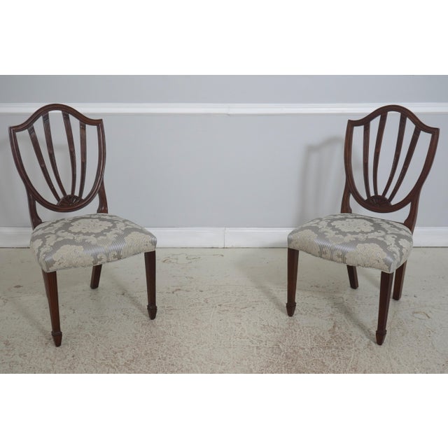 Set of 8 Baker Mahogany Shield Back Dining Chairs For Sale - Image 11 of 18