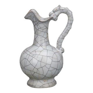 Chinese Ceramic Wine Pot Guan Ware Crackle Glaze Celadon Flagon For Sale