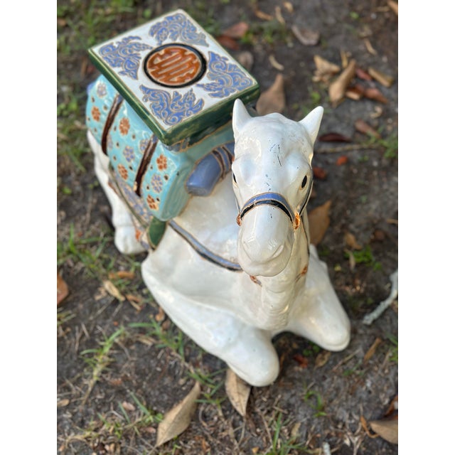 1960s Vintage Camel Garden Stool For Sale - Image 5 of 7