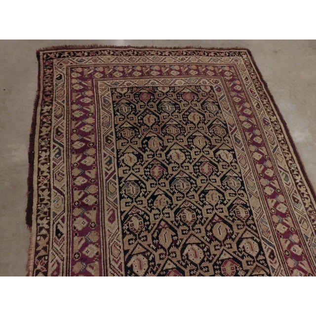 Early 20th Century Antique Hand Made Wool Caucasian Rug For Sale - Image 4 of 13