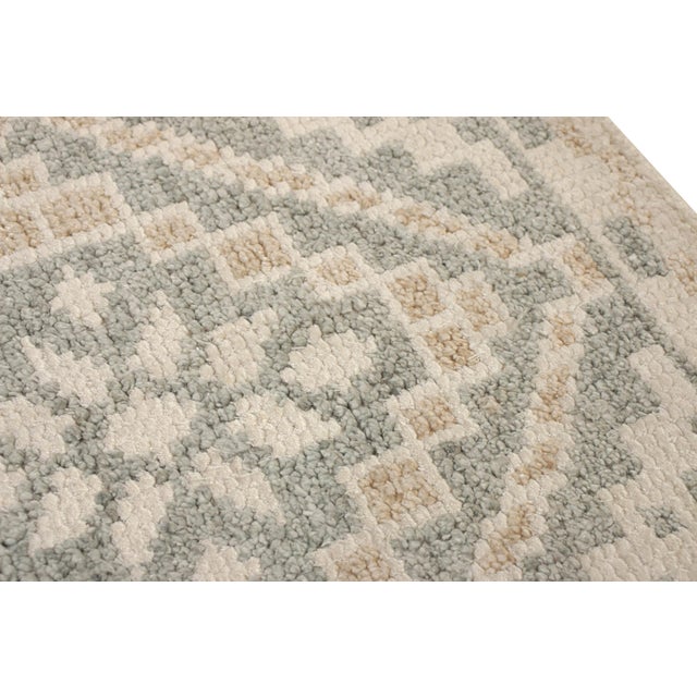 Textile Rug & Kilim's Modern Classic Square Rug With Beige & Gray Floral Design For Sale - Image 7 of 7