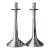 Vintage Stepped Base Chrome Candlesticks For Sale