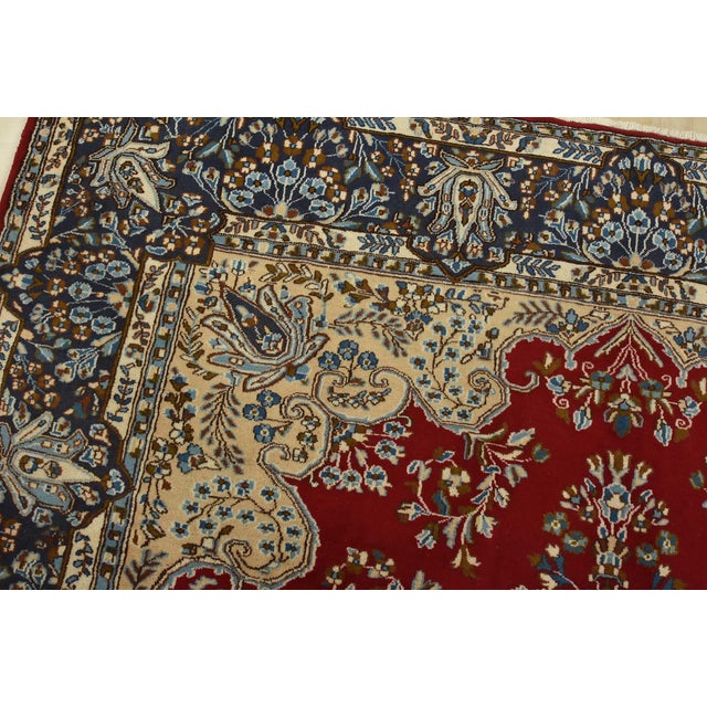 Textile Kerman Rug 7’10” X 11’4” Red Wool Vintage Traditional Hand-Knotted Carpet For Sale - Image 7 of 15