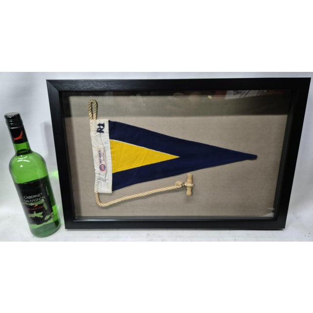 American Nautical Signal Pennant in Shadowbox Frame For Sale - Image 3 of 7