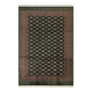 Tribal Bokhara Green/Taupe Hand Knotted Wool Rug For Sale