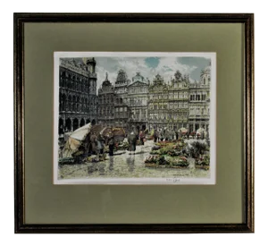Hans Figura, Flower Market, Circa 1950