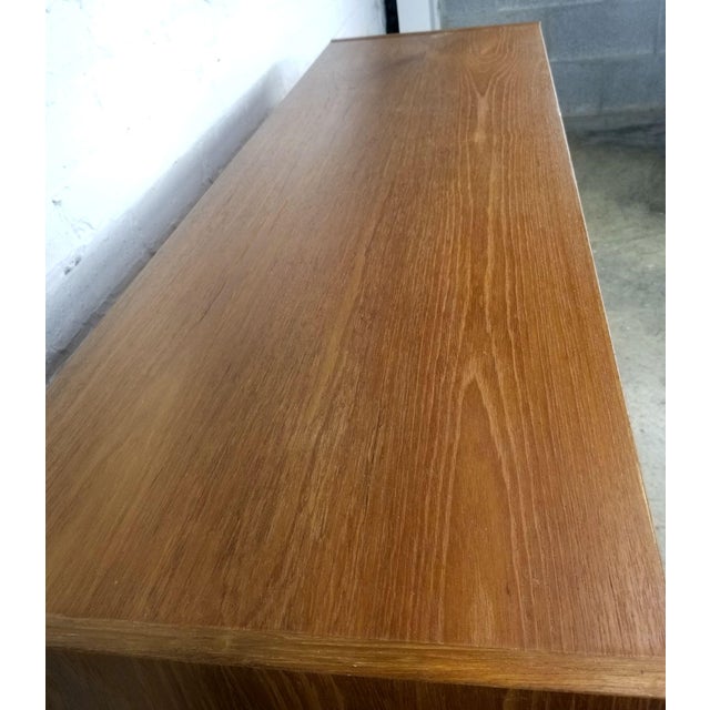 Amber 1970s Danish Modern Mid Century Compact Credenza Buffet Bar Cabinet For Sale - Image 8 of 11