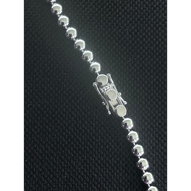 18k Gold Natural Diamond Tennis Necklace 41 Inch Rope Long White Opera Length For Sale - Image 11 of 18