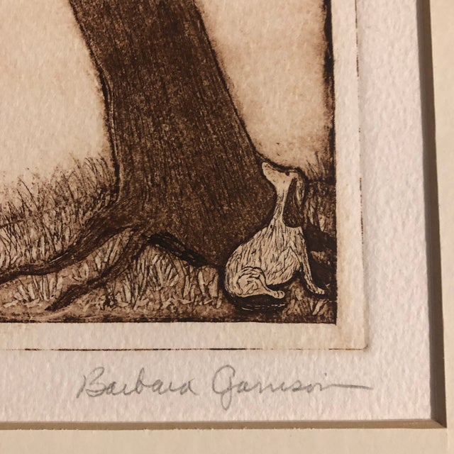 Original Vintage Barbara Garrison Etching “Morning Tree