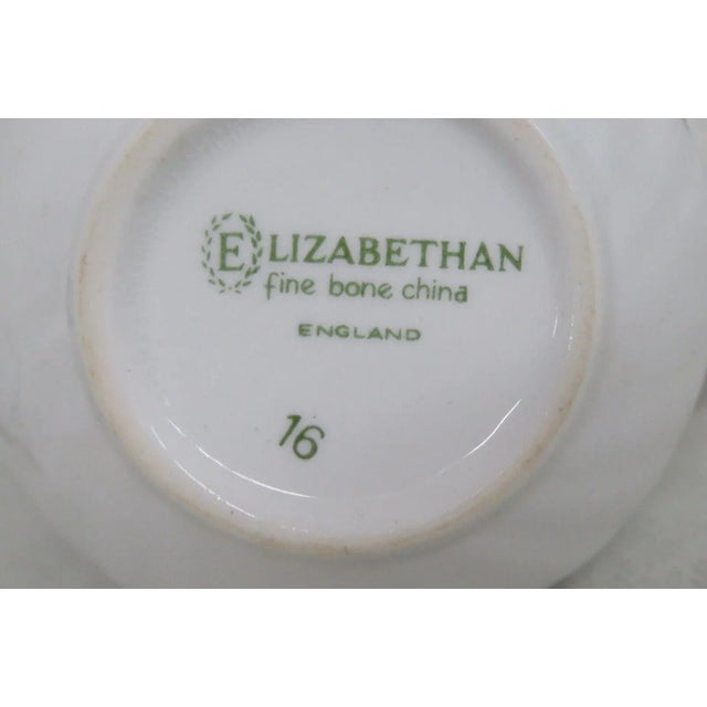 1980s Elizabethan England Bone China Blue Floral Creamer and Sugar Bowl Set For Sale - Image 5 of 10