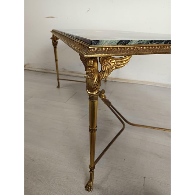 Empire Style Coffee Table in Bronze and Marble, 1950s For Sale - Image 12 of 18