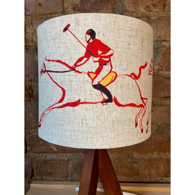 Contemporary Polo Players Original Hand Painted Whimsical Lamp by Pauline De Roussy De Sales For Sale - Image 3 of 7