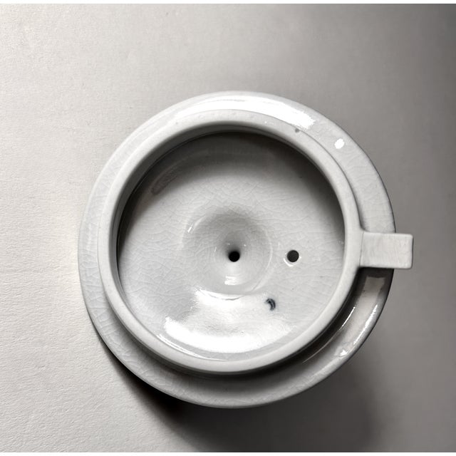 Vintage Pier 1 Imports White & Blue Chinoiserie Style Tea Set for 4 For Sale - Image 13 of 17