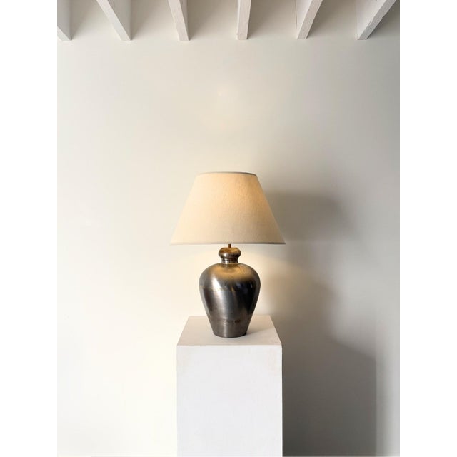 Modern Modernist Mixed Metal Table Lamp, France, 1960s For Sale - Image 3 of 9