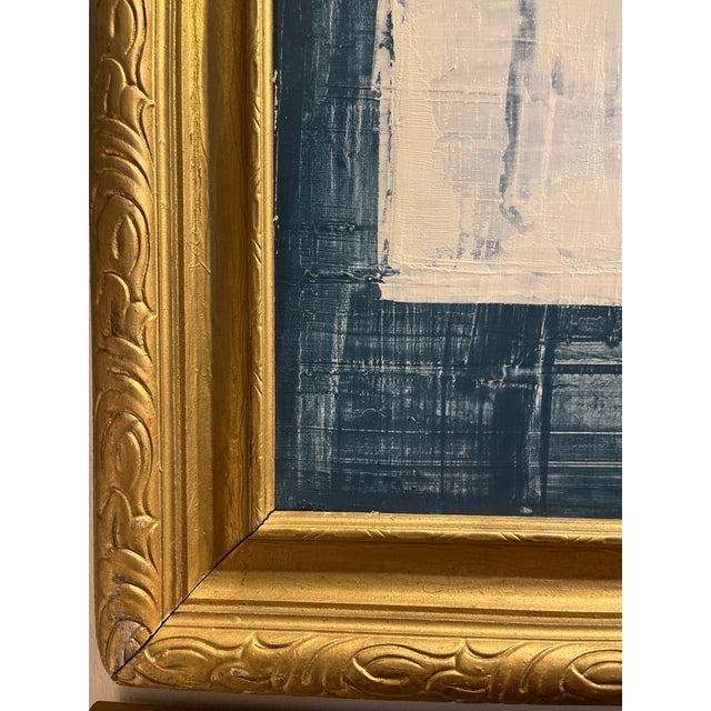 Original Modern Abstract in Antique Frame by Shannon Weir, acrylic on panel