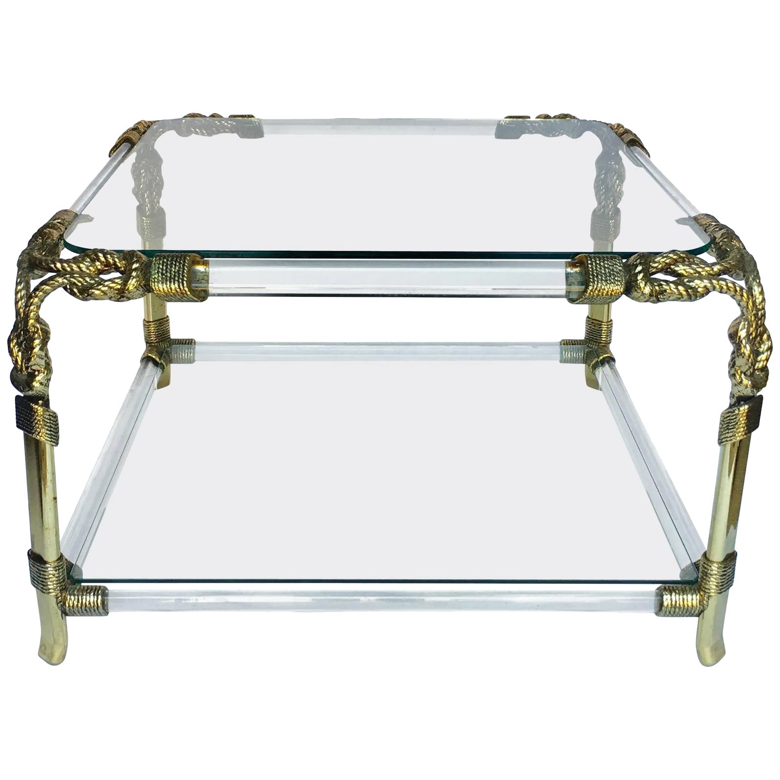 Hollywood Regency Style Sculptural Rope Cocktail Table by Meubles ...