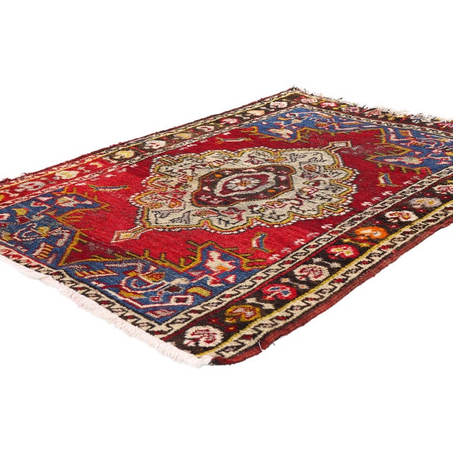 79721 Antique Turkish Bergama Rug, 03'03 x 04'01. The Guardian Gul: A Late 19th Century Turkish Bergama Masterpiece of...