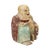 Large wooden polychrome Buddha statue of impressive size, a handmade sculpture of a seated and laughing Buddha, also known...