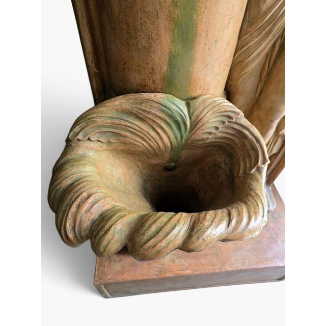 Vintage Art Deco Terracotta Garden Fountain by Ezio Ceccar, 1920 For Sale - Image 4 of 16
