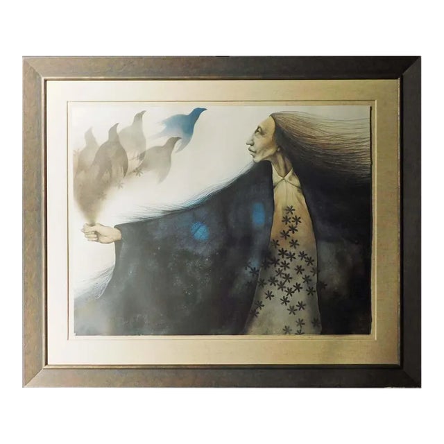 1980s Frank Howell "Bouquet " Lithograph Hand Signed Artwork For Sale