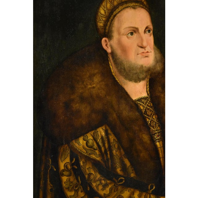 Follower of Lucas Cranach I, Frederick III of Saxony, 19th Century, Oil on Panel For Sale - Image 4 of 14