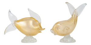 Set of 20th Century Murano Glass Fish Sculptures, Set of 2
