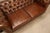 Animal Skin Chesterfield Style 6 Foot Cognac Brown Tufted Leather Sofa For Sale - Image 7 of 16