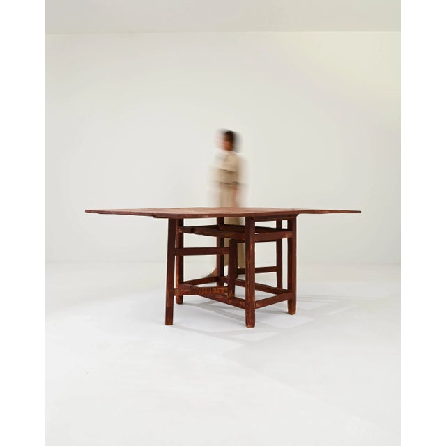 19th Century Swedish Wooden Drop Leaf Table For Sale - Image 9 of 12
