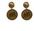 Vintage Cameo "M M" Enamel 14k Yellow Gold Earrings - 2 Pieces For Sale