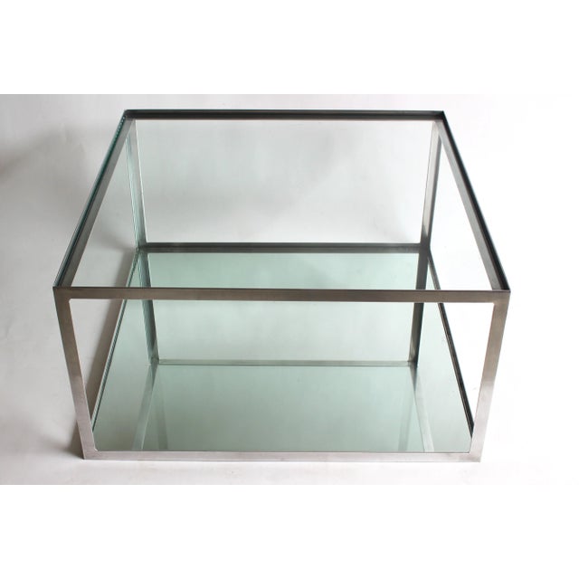 Two-Tier Aluminum Coffee Table For Sale - Image 4 of 11
