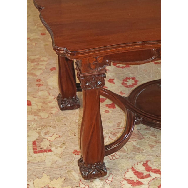 Brown Karpen Brothers Mahogany Art Nouveau Desk Writing Table Library Table Circa 1905 For Sale - Image 8 of 12