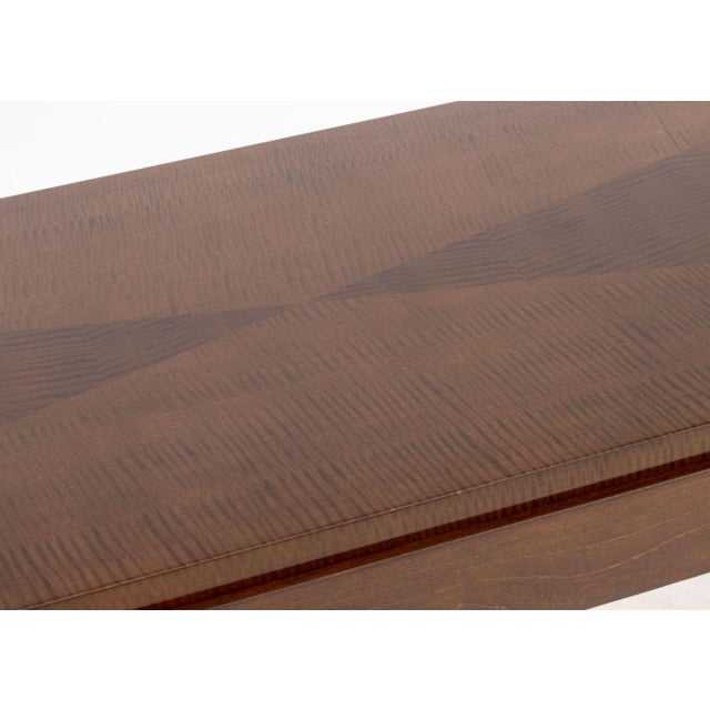 Late 20th Century French Art Deco Style Satinwood Console Table For Sale - Image 5 of 6