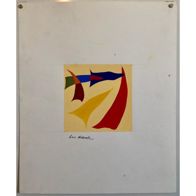Modern Louis Wolchonok, Abstract Expressionist Color Gouache Painting Mid Century Mod Wpa Jewish Artist For Sale - Image 3 of 3