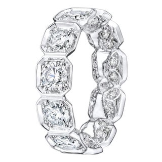 5.00 Carat Bezel Set Octagonal Diamond Eternity Band, Size 6.75 For Sale