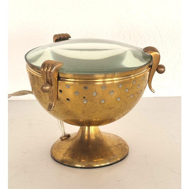 Vintage Italian Brass and Glass Table Lamp from Fontana Arte, 1950s For Sale - Image 6 of 18