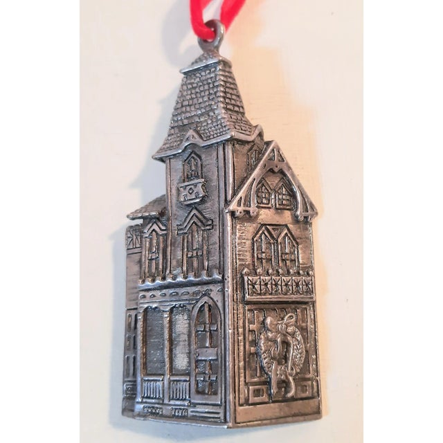 Traditional Reed and Barton Holiday House Christmas Ornament For Sale - Image 3 of 8